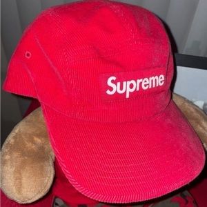 Supreme Fine Wale Corduroy Camp Cap Hat Red SS21 Supreme New York 2021